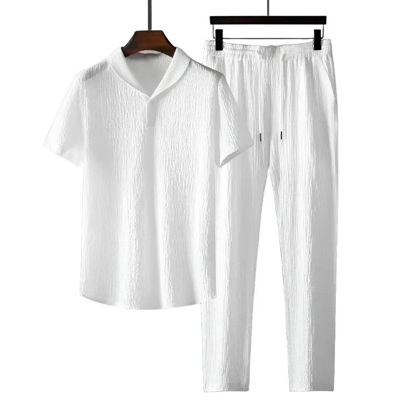 Cotton polo and pant suit