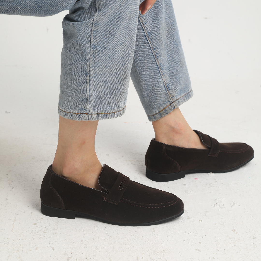 Old Money Suede Strap Loafers 