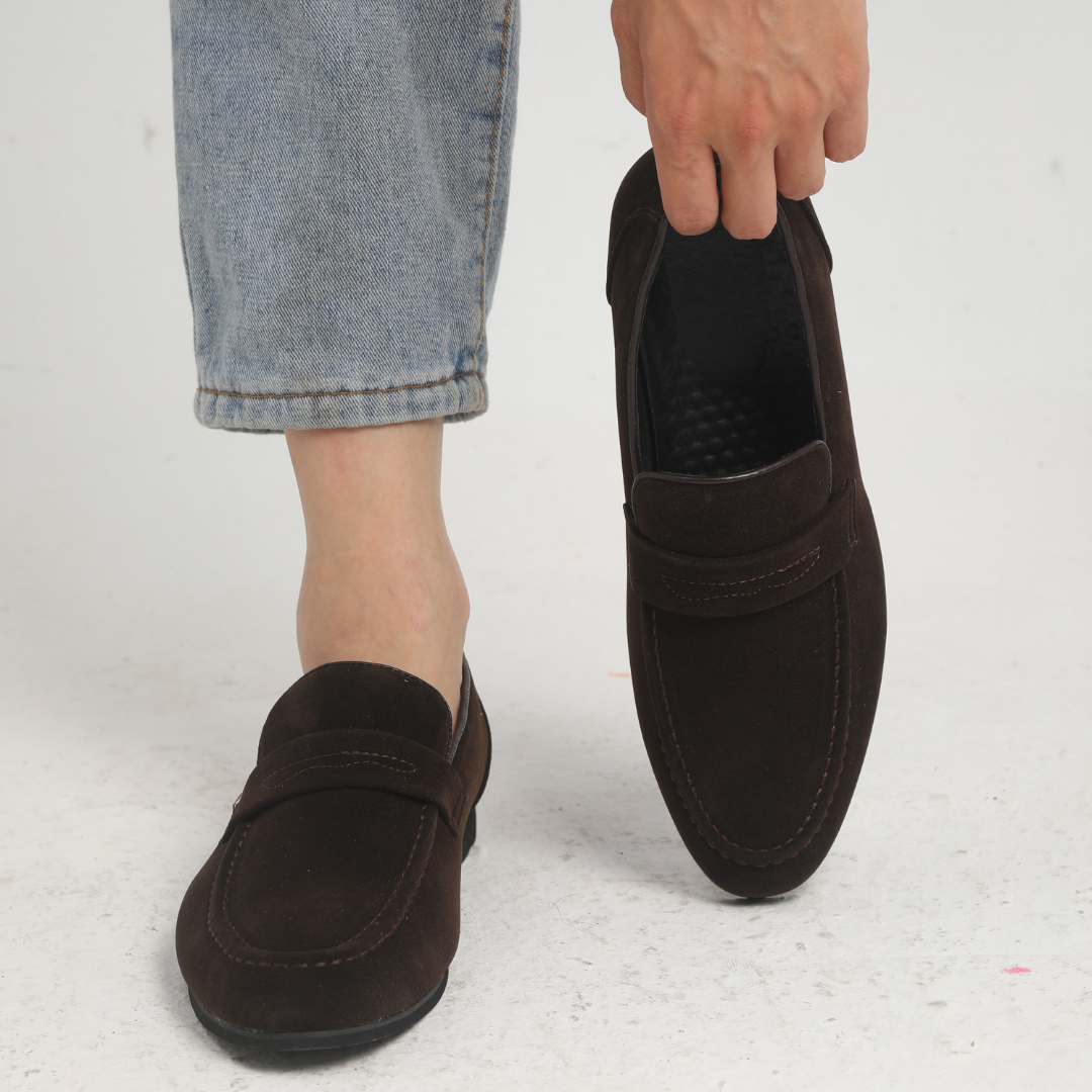 Old Money Suede Strap Loafers 